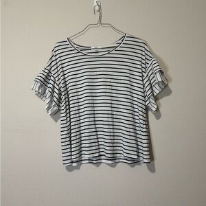 John Paul Richard Striped Black and White Women's Top